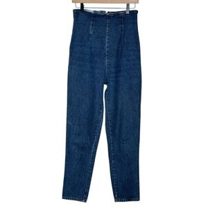 VTG Paris Blues High Waisted Jeans 11 Blue Vintage 90s Tapered Rear Zip Denim